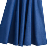 Falda vaquera con bordado de perlas y lavado vintage