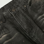 Premium High Street Washed Whisker Loose Straight Jeans