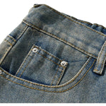 Dog Embroidery Loose Fit Denim Shorts