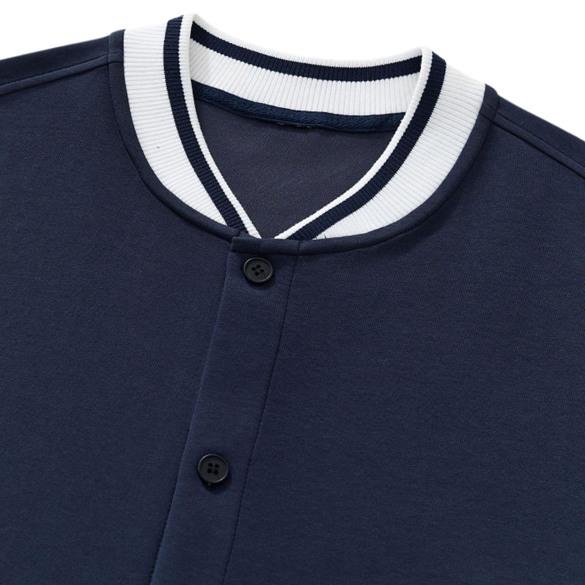 Short Sleeve Button‑Up Striped Baseball Cardigan