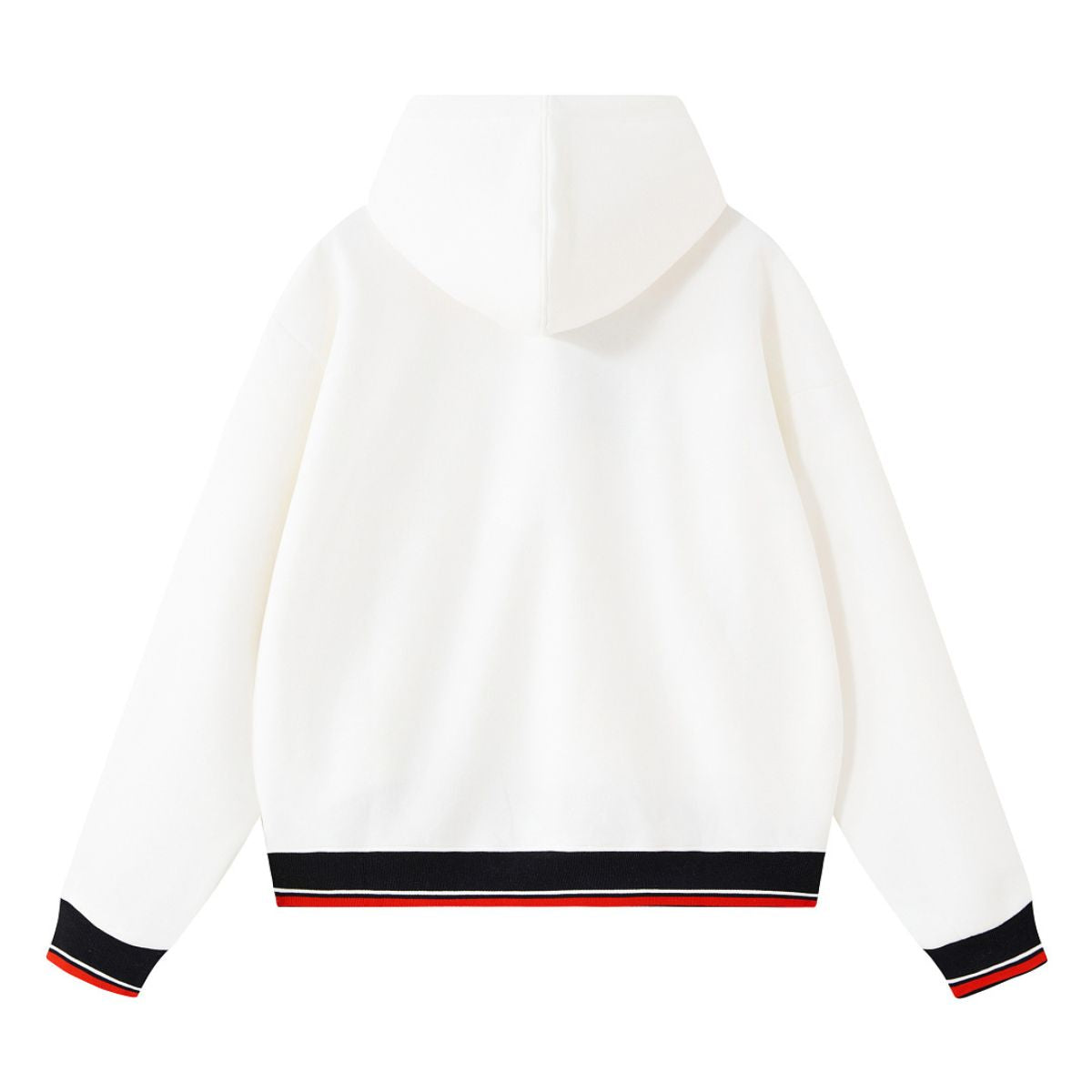 Color‑Block Ribbed Loose Warm Hoodie