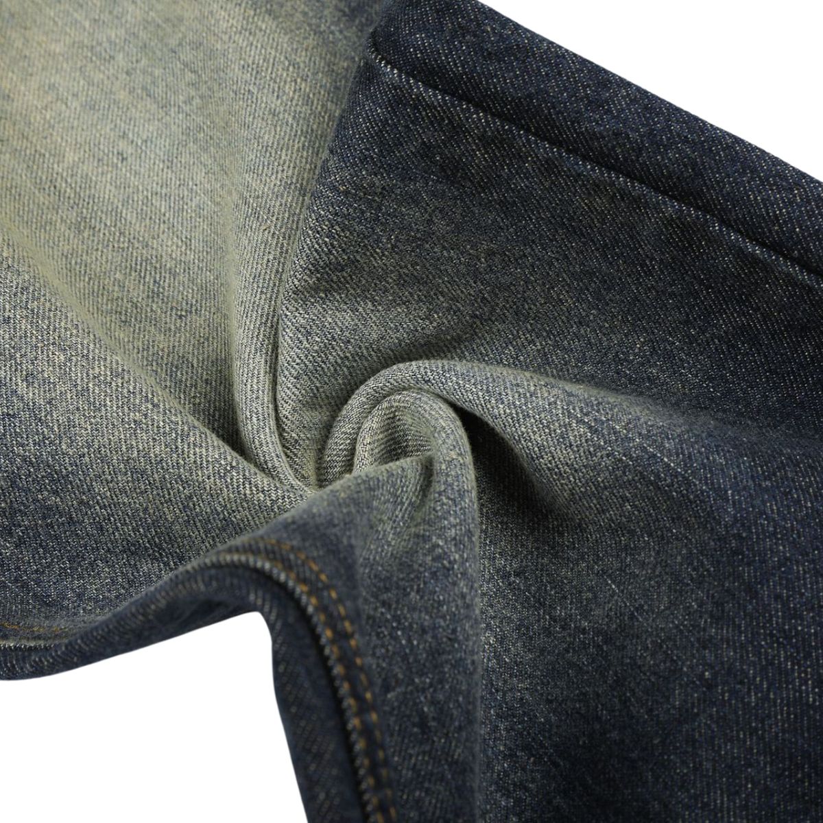 Washed Whiskering Micro Flare Vintage Denim Jeans