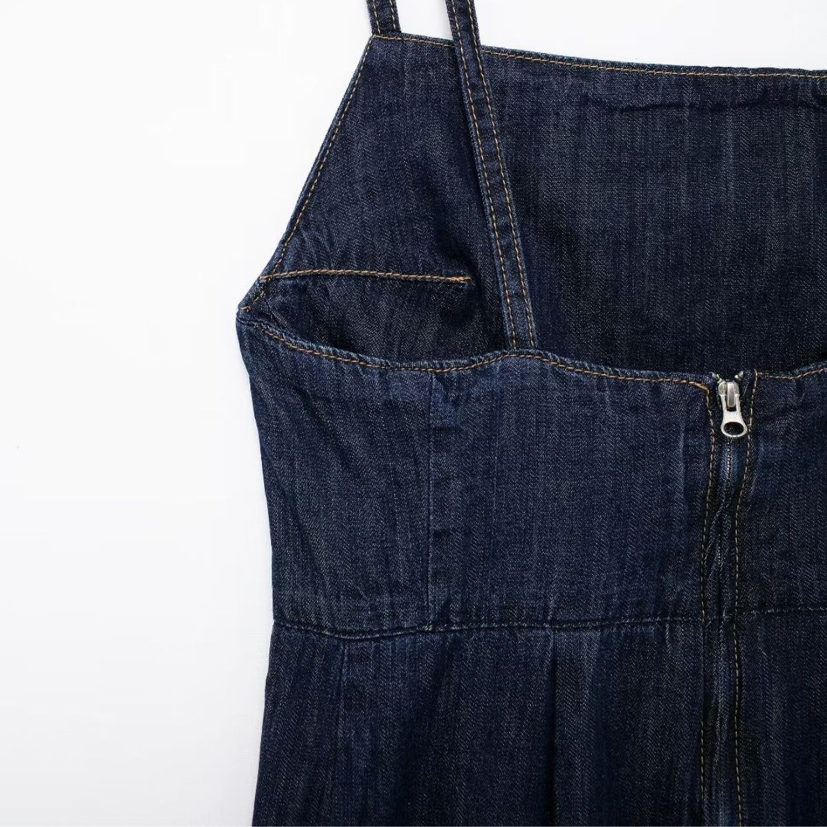 Indigo Spaghetti Straps Denim Maxi Dress