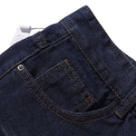 Star Print Washed Denim Capri Shorts