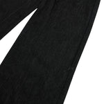 Two‑Tone Waistband Black Wide‑Leg Denim Jeans