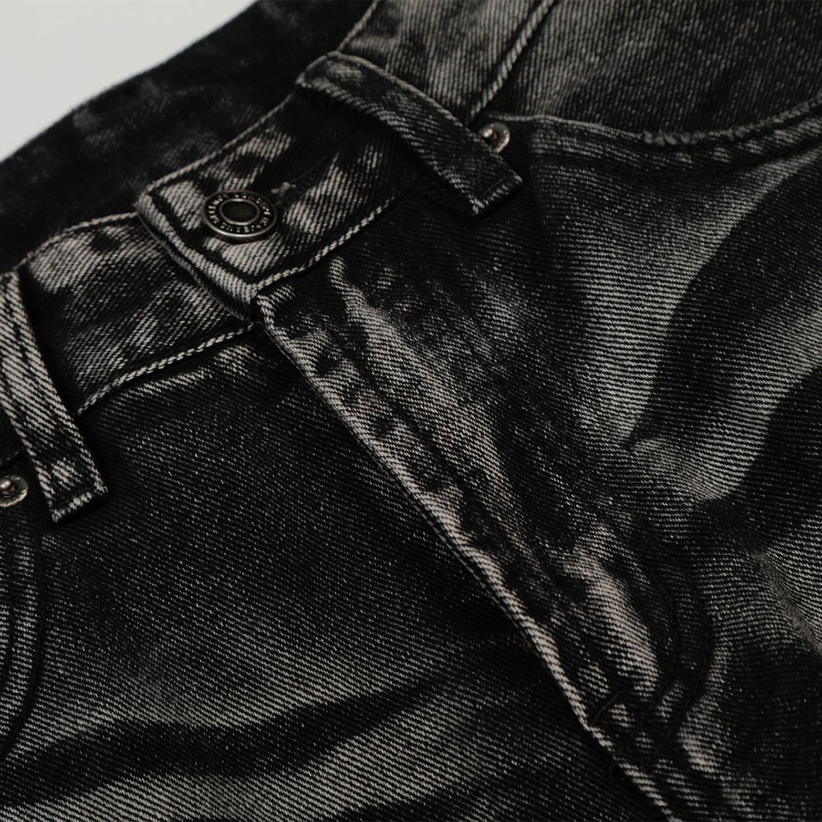 American High-Street Black Washed Flared Jeans