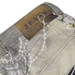 Smoke Rise Lace Print Straight Leg Ripped Jeans