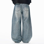 High Waisted Wide Leg Vintage Washed Casual Jeans