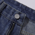 Vintage Wash Whisker Faded Straight Leg Jeans