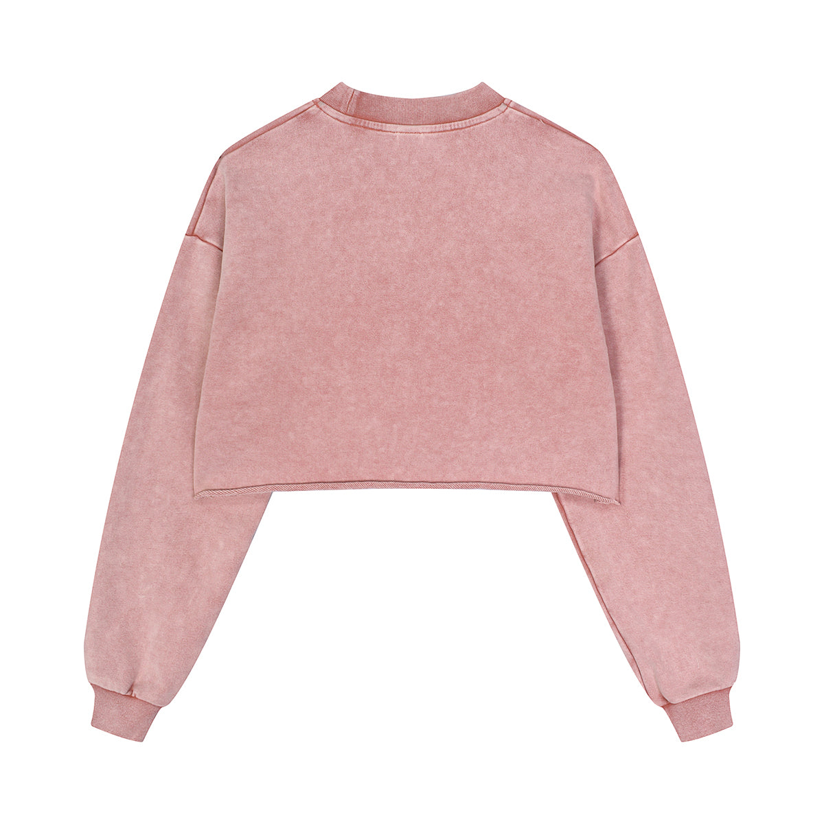 Distressed Raw Hem Crop Sweatshirt