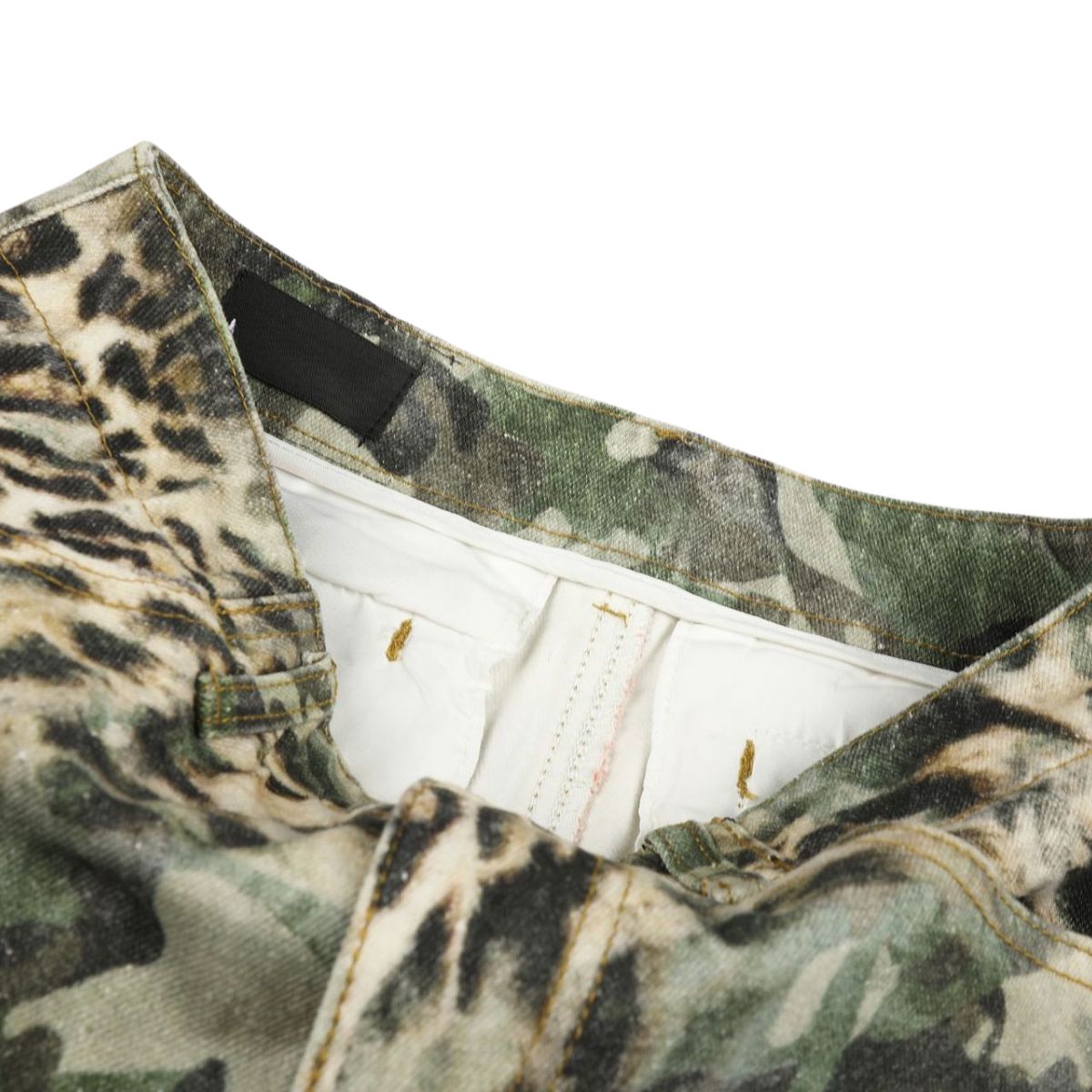 Camo Leopard Print Multi-Pocket Cargo Bermuda Shorts
