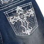 Women'sEmbroidered Y2K High Waist Stretchy Flared Jeans