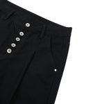 Button‑Fly Pleated Wide Leg Trousers