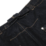 Men's Original Denim Loose Wide-Leg Straight Pants with Contrast Stitching