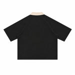 Vintage Washed Colorblock Relaxed Fit Polo T-Shirt