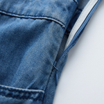 Spaghetti Strap Tiered Denim Midi Dress