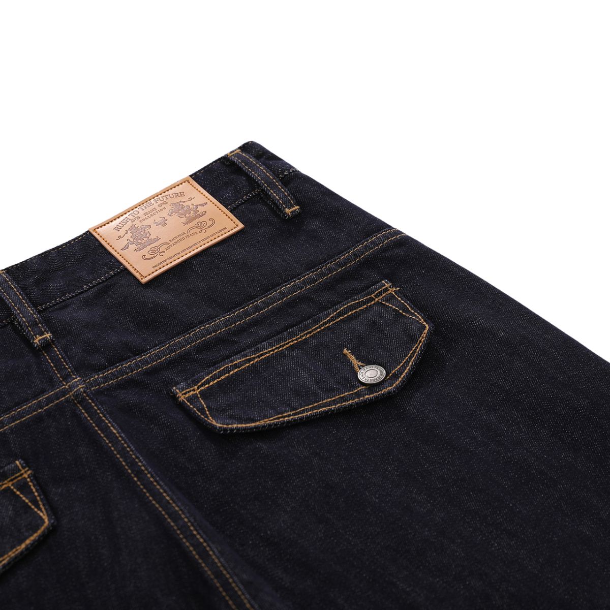 Raw Indigo Embroidered Pocket Denim Bermuda Shorts