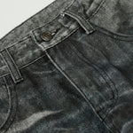 Hand-Rubbed Whisker Premium High Street Loose Straight Jeans