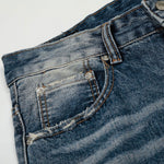 High Waist Wide Leg Distressed Faded Jeans