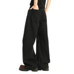 Washed Solid Baggy Wide Leg Workwear Pants