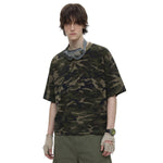 Camiseta destructiva de peso pesado con borde crudo de 10 oz