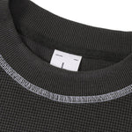 Vintage Waffle Knit Contrast Stitch Oversized T-Shirt