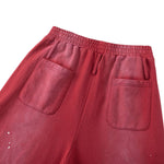 Dirty Washed Tie-Dye Splatter Print Relaxed Straight Leg Pants