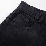 Black Wide Leg Jeans Snake Print Faded Detailing