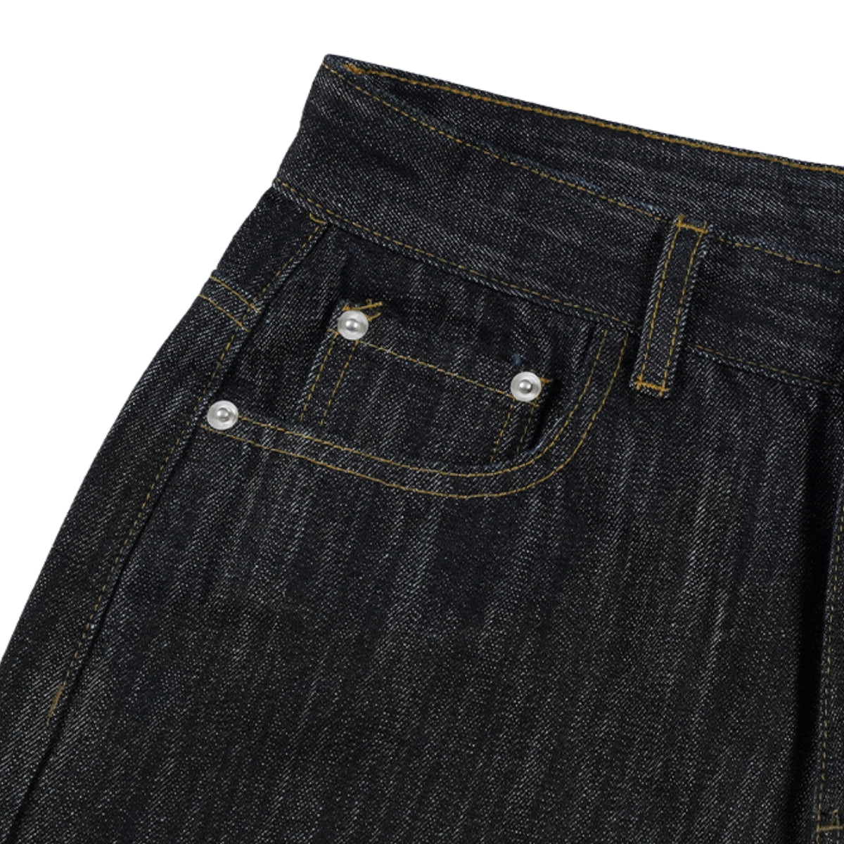 Embroidered Black Washed Baggy Jeans