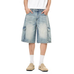 Wash Utility Pocket Denim Shorts
