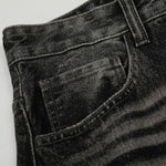 Whisker Fade Distressed High Street Loose Jeans
