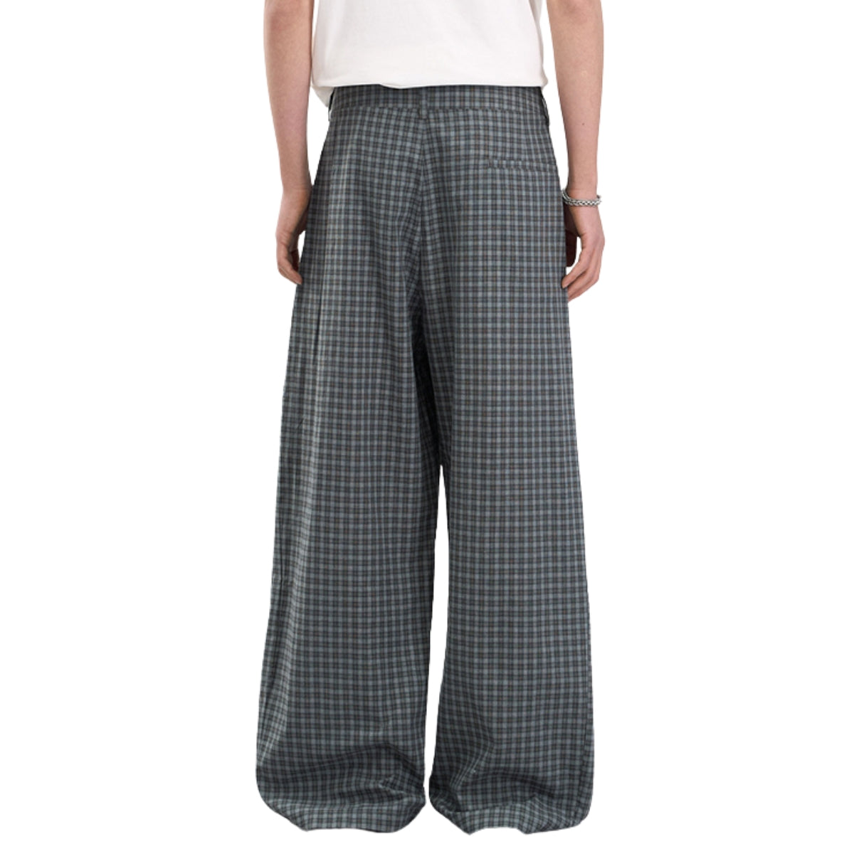 Plaid Wide-Leg Relaxed Baggy Unisex Casual Trousers