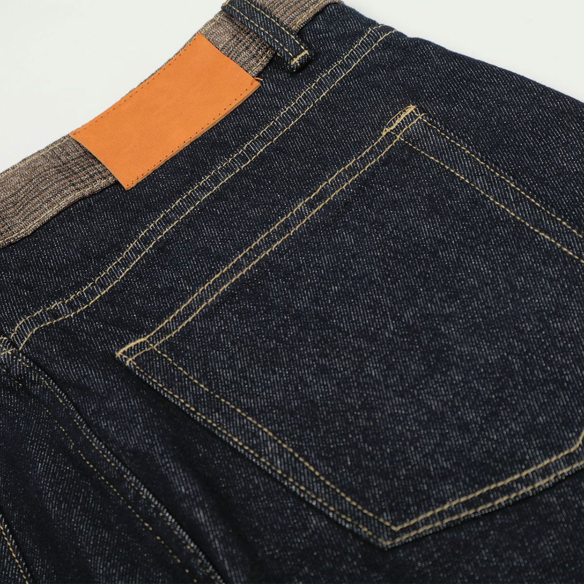 Raw Wide Leg Contrast Cuffed Jeans