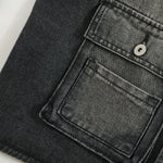 Vintage Wash Denim Ripped Vest