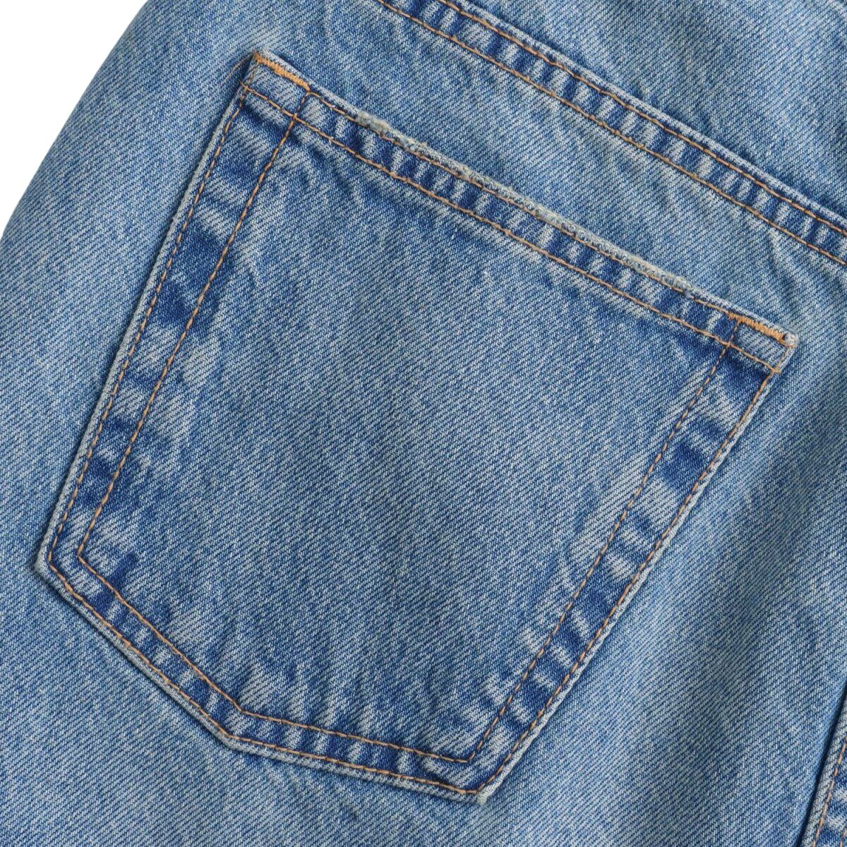 Crossover Asymmetric Waist Distressed Denim Mini Skirt