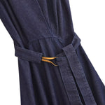 Falda vaquera con bordado de perlas y lavado vintage