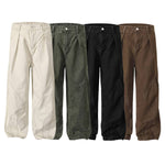 Striped Corduroy Patchwork Relaxed Fit Multi-Pocket Utility Cargo Pants