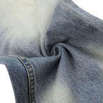 Vintage Light Wash Wide Leg Jeans with Whiskered Fade