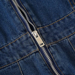 Falda vaquera con bordado de perlas y lavado vintage