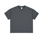 Camiseta de algodón de color liso para mujer de 7.8 oz