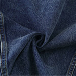 Unisex Commuter Workwear Style Single-breasted Lapel Straight Denim Jacket