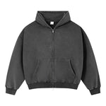 Vintage Relaxed Drop‑Shoulder Zip‑Up Hoodie