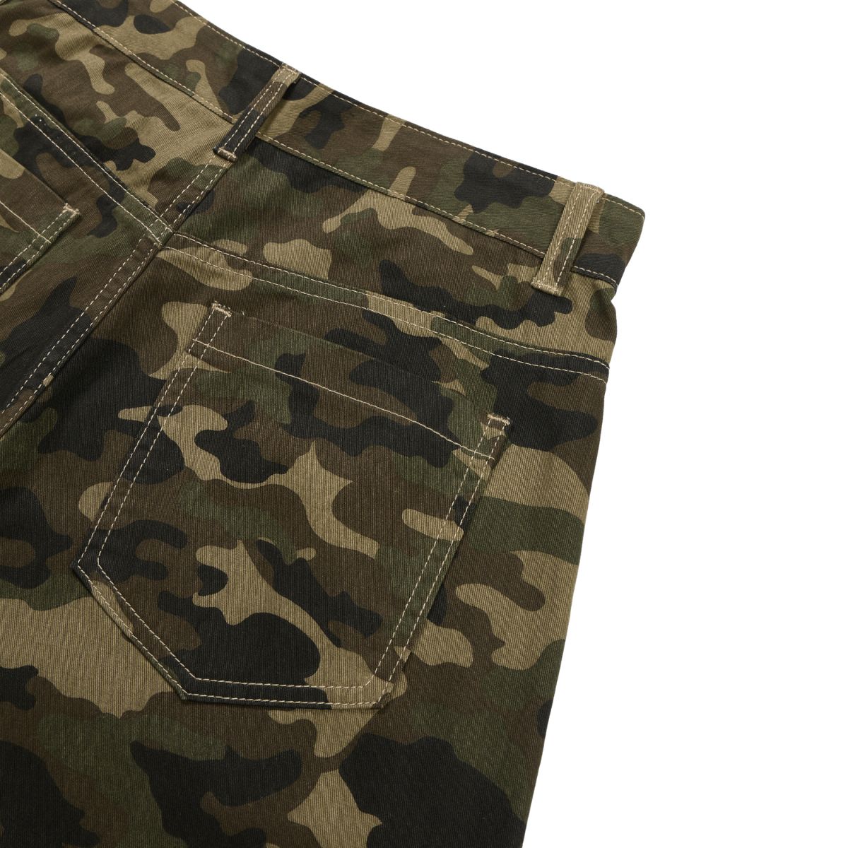 Camouflage Curved‑Blade Cargo Pants