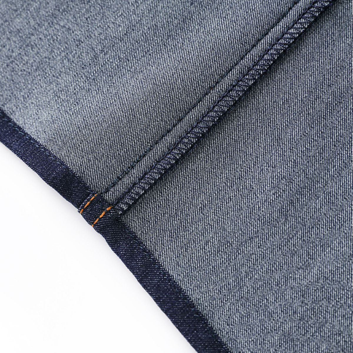 Short-Sleeve Belted Denim Knee-Length Shirtdress