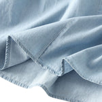 Lightweight Denim Midi Pleated Skirt