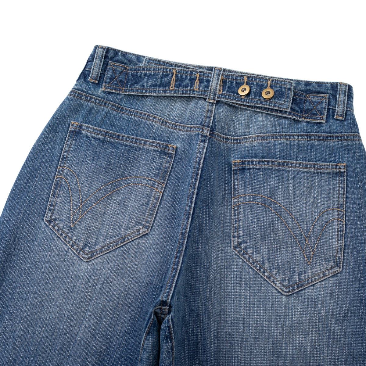 Paris Button Baggy Wide-Leg Denim Jeans