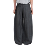 Vintage Stripe Barrel-Leg Tailored Trousers