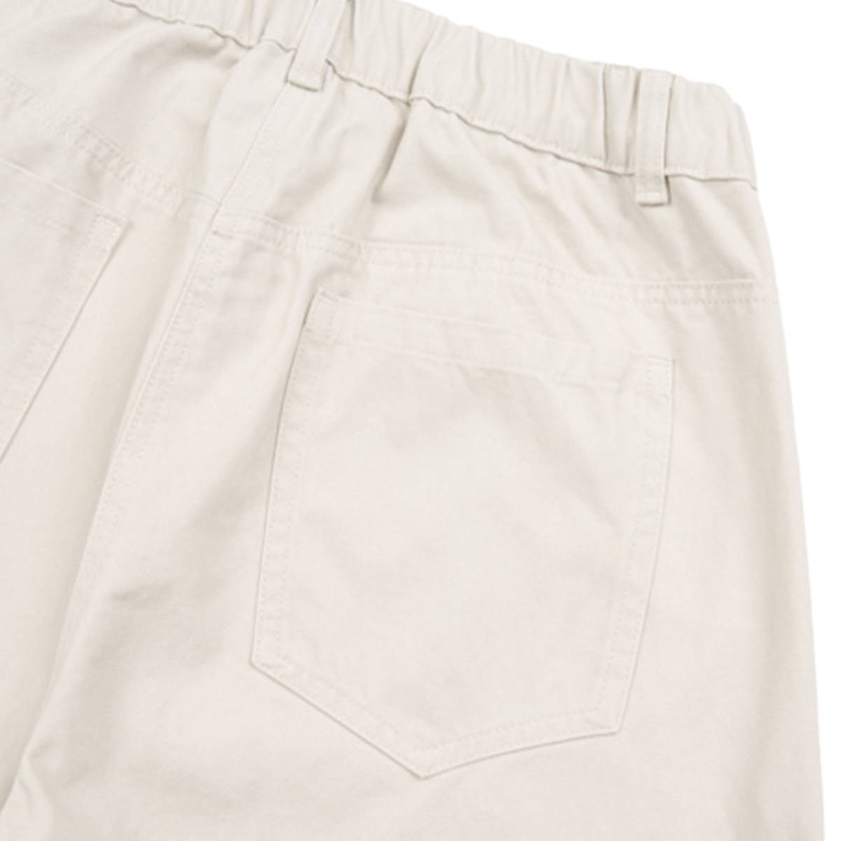 Pantalones de algodón con pierna ancha y color liso