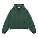 Sudadera con capucha y cremallera lavada de doble cursor