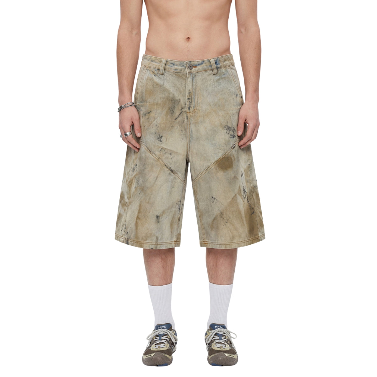 Bermudas con bordado lavado vintage